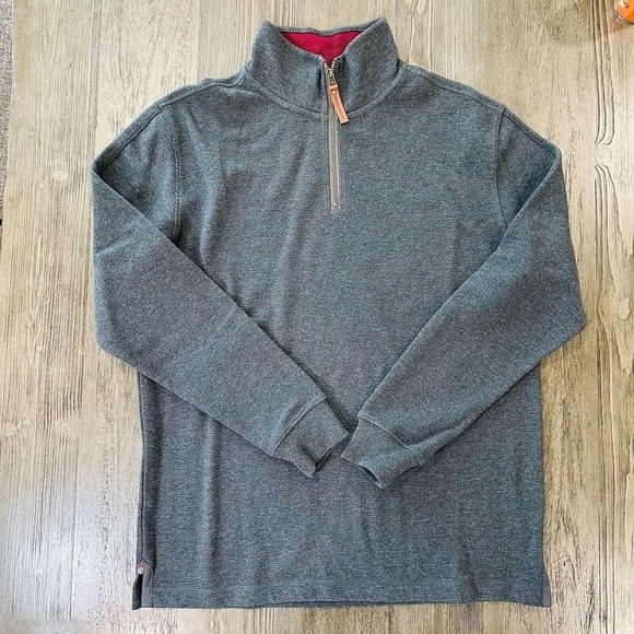 Dakota Grizzly Sweater Shirt Long‎ Sleeve Shirt Gray Size M V Neck Zipper - Picture 1 of 7